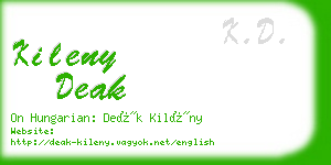 kileny deak business card
